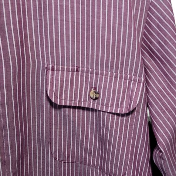 VNTG 1984 Levi’s Burgundy Stripe Button Shirt L Retro Cowboy Rodeo Westerncore - Picture 5 of 9